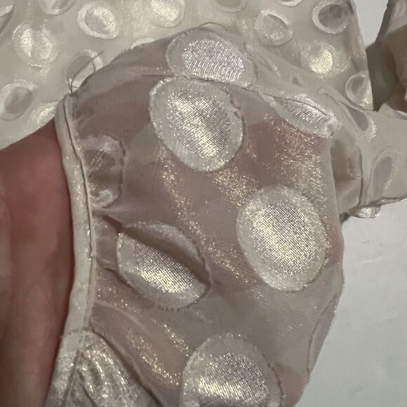 The Limited NWT Women's Polka Dot Tunic Top Shimmer Sheer Ballet Core Pink XS - Picture 6 of 12